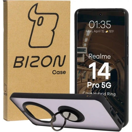 Buy Bizon Case Hybrid Ring Realme 14 Pro 5G smoky with a black frame - BIZ9063 - {ean13} - Home Screen Store Europe