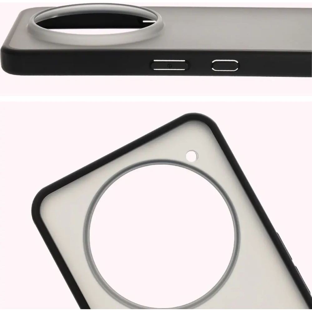 Etui Bizon Case Angelo do Nothing Phone (3a) Pro przydymione z czarną ramką