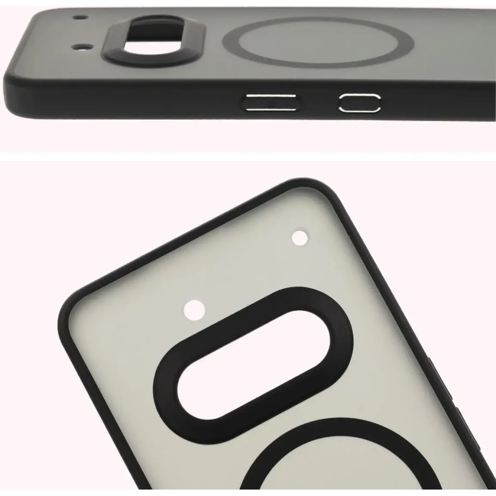 Etui z pierścieniem magnetycznym Bizon Case MatteO do Nothing Phone (3a) przydymione-czarne