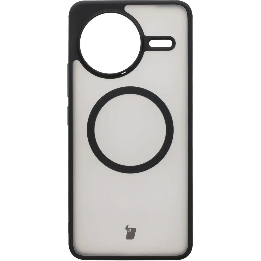 Etui z pierścieniem magnetycznym Bizon Case MatteO do Xiaomi Poco F7 Ultra przydymione-czarne