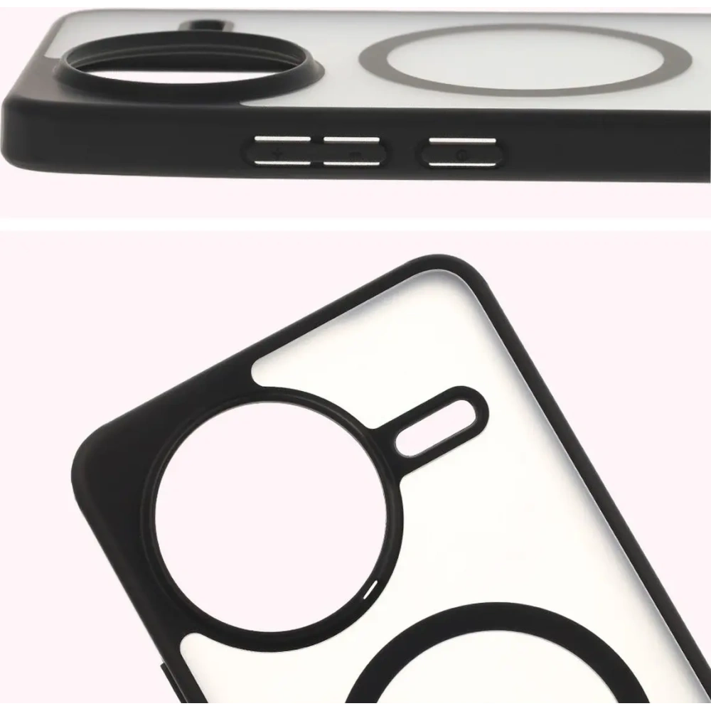 Etui z pierścieniem magnetycznym Bizon Case MatteO do Xiaomi Poco F7 Ultra przydymione-czarne