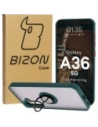 Bizon Case Hybrid Ring Samsung Galaxy A36 5G kouřový s tmavě zeleným rámem