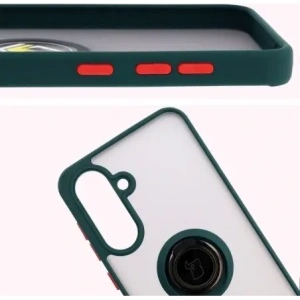 Buy Bizon Case Hybrid Ring Samsung Galaxy A36 5G smoky with a dark green frame - BIZ9071 - {ean13} - Home Screen Store Europe