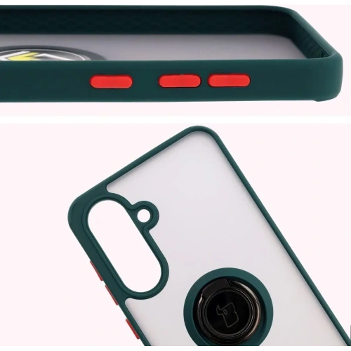 Buy Bizon Case Hybrid Ring Samsung Galaxy A36 5G smoky with a dark green frame - BIZ9071 - {ean13} - Home Screen Store Europe
