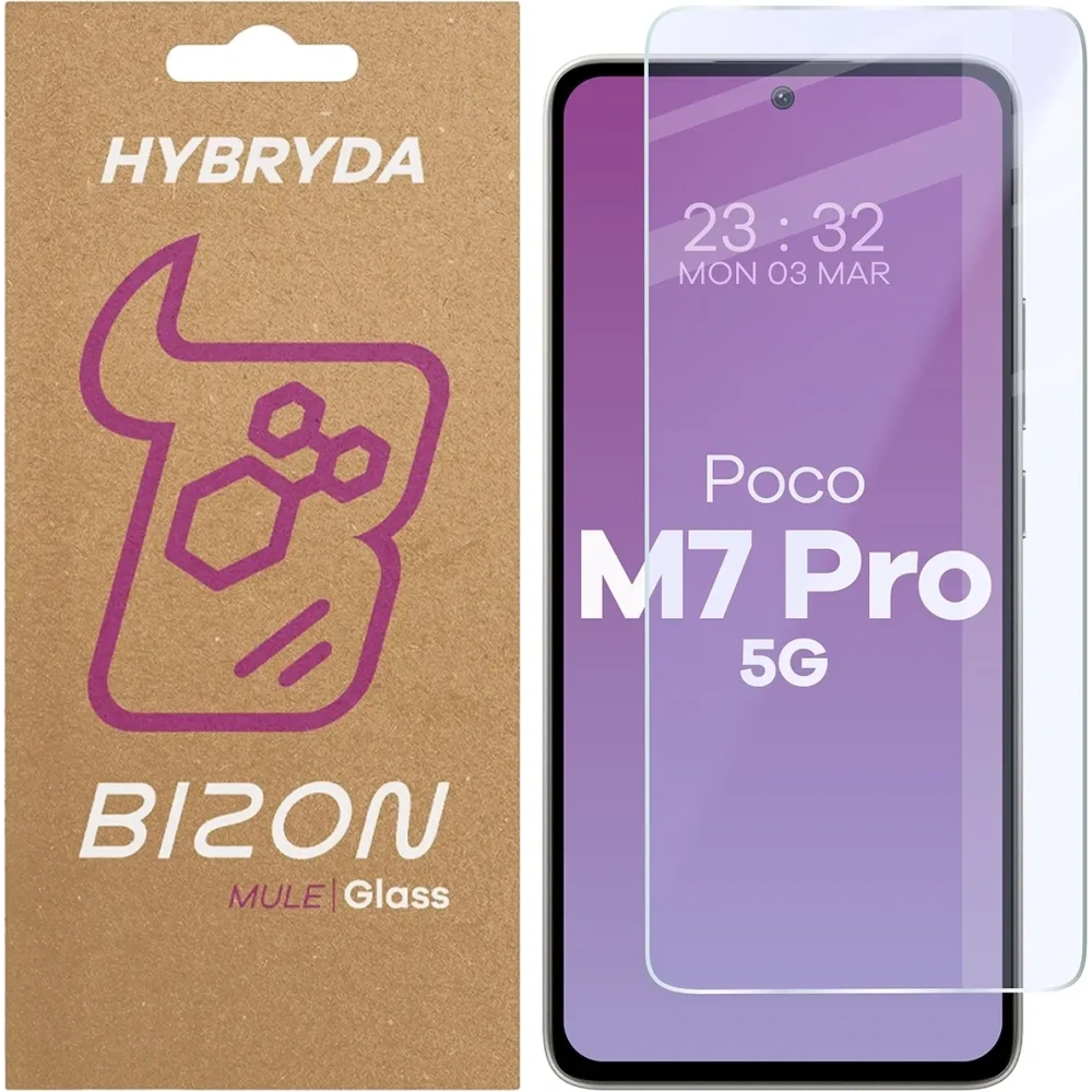 Elastyczne szkło hybrydowe Bizon Glass Mule do Xiaomi Poco M7 Pro 5G