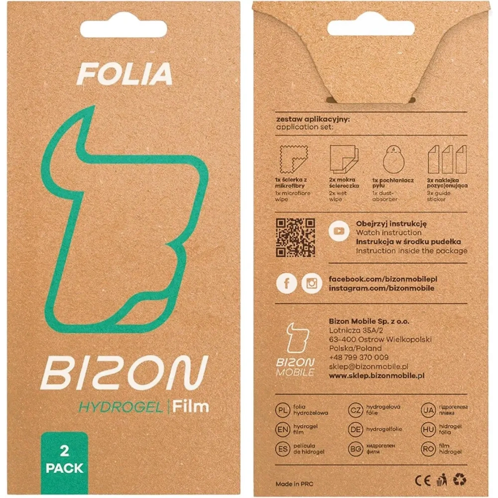 Folia hydrożelowa na ekran Bizon Glass Hydrogel Front do Google Pixel 9a [2 PACK]
