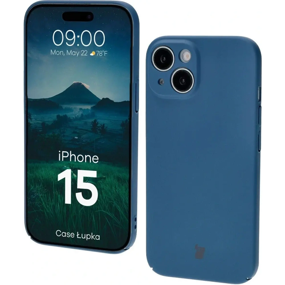 Etui Bizon Case Łupka do Apple iPhone 15 niebieskie