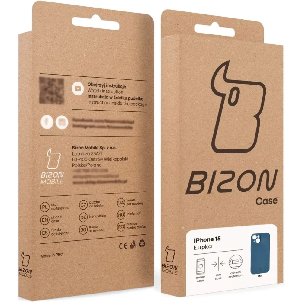 Etui Bizon Case Łupka do Apple iPhone 15 niebieskie