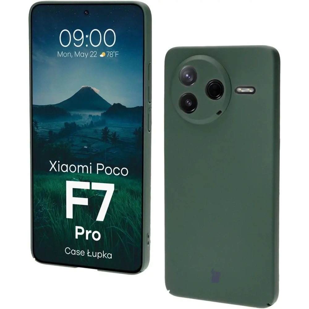 Etui Bizon Case Łupka do Xiaomi Poco F7 Pro zielone