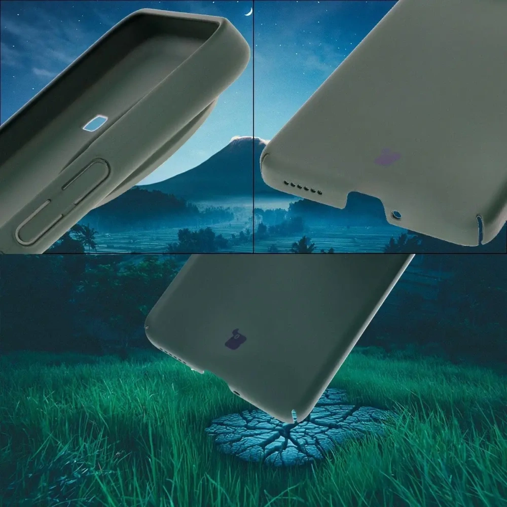 Etui Bizon Case Łupka do Xiaomi Poco F7 Pro zielone