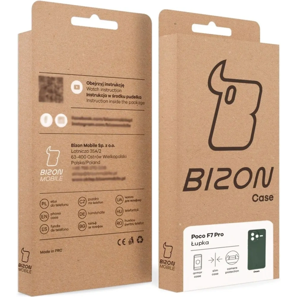 Etui Bizon Case Łupka do Xiaomi Poco F7 Pro zielone