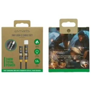 Kup 4smarts Explorer 3in1 USB-C / USB-C öngyújtó, zseblámpa 240W 1.5m fekete - 4SMR72 - {ean13} - Sklep Home Screen
