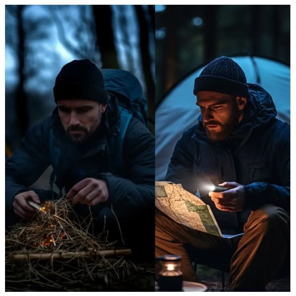 Kabel USB-C / USB-A, USB-C 4smarts Explorer 4w1 zapalniczka, latarka 60W 1m czarny