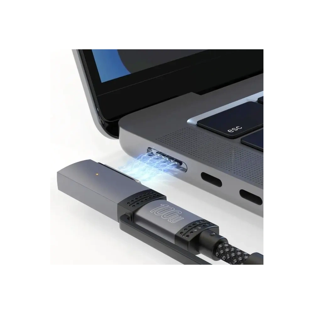 Kabel USB-C / USB-C, MagSafe 4smarts Explorer ComboCord 100W 2m czarny