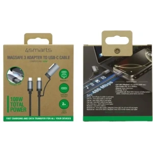 Kup Kabel USB-C / USB-C, MagSafe 4smarts Explorer ComboCord 100W 2m czarny - 4SMR74 - {ean13} - Sklep Home Screen