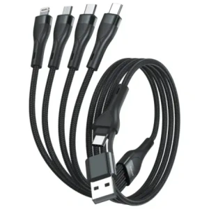 Buy 4smarts 4in1 USB-C, USB-A / 2xUSB-C, Micro-USB, Lightning 1.2m black - 4SMR75 - {ean13} - Home Screen Store Europe