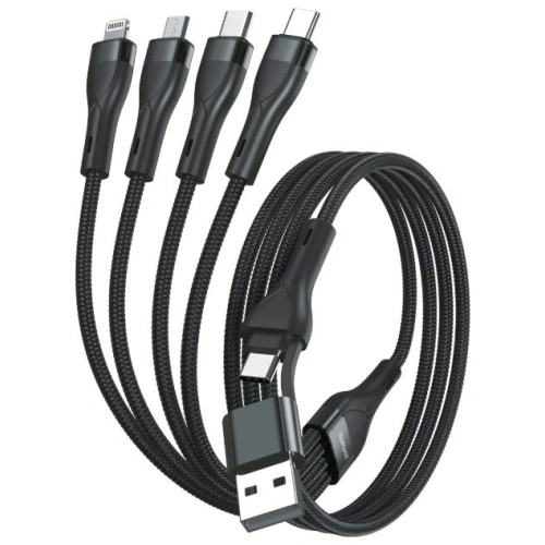 Kup 4smarts 4v1 USB-C, USB-A / 2xUSB-C, Micro-USB, Lightning 1,2m černá - 4SMR75 - {ean13} - Sklep Home Screen