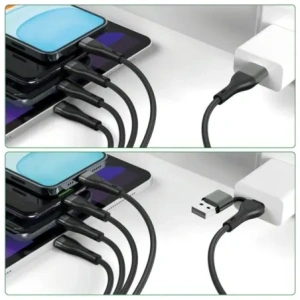 Kup Kabel USB-C, USB-A / 2xUSB-C, Micro-USB, Lightning 4smarts 4w1 1.2m czarny - 4SMR75 - {ean13} - Sklep Home Screen