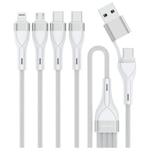 Kup 4smarts 4v1 USB-C, USB-A / 2xUSB-C, Micro-USB, Lightning 1,2m bílá - 4SMR76 - {ean13} - Sklep Home Screen