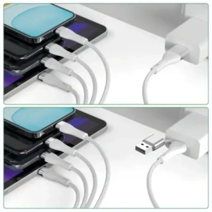 Buy 4smarts 4in1 USB-C, USB-A / 2xUSB-C, Micro-USB, Lightning 1.2m white - 4SMR76 - {ean13} - Home Screen Store Europe
