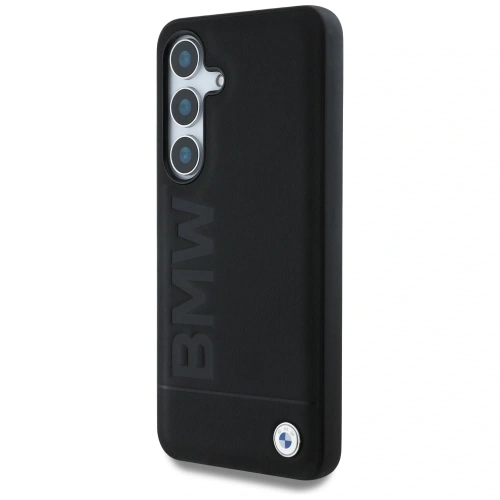 Buy BMW Leather Big Wordmark Samsung Galaxy S25+ Plus black - BMW820 - {ean13} - Home Screen Store Europe