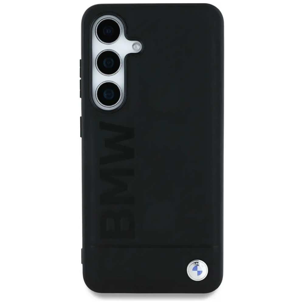 Etui BMW Leather Big Wordmark do Samsung Galaxy S25+ Plus czarny