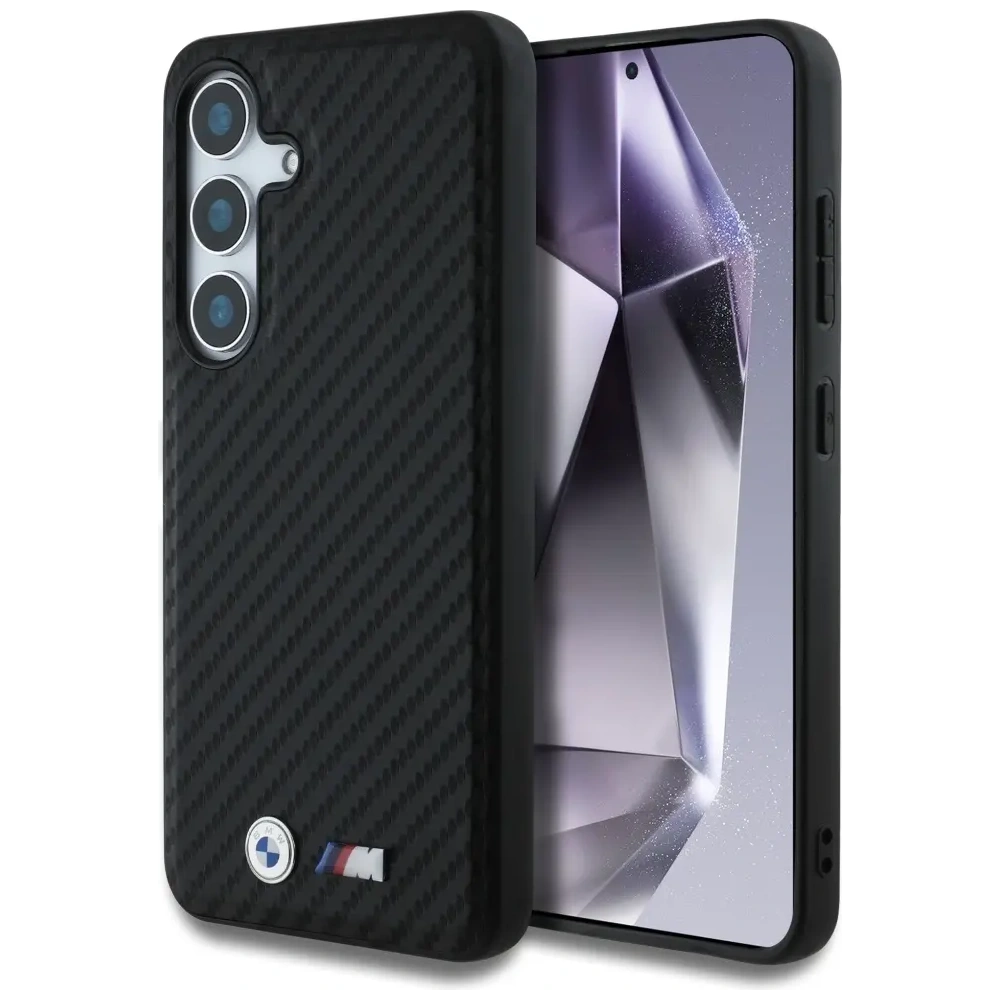 Etui BMW Leather Carbon MagSafe do Samsung Galaxy S25 czarny