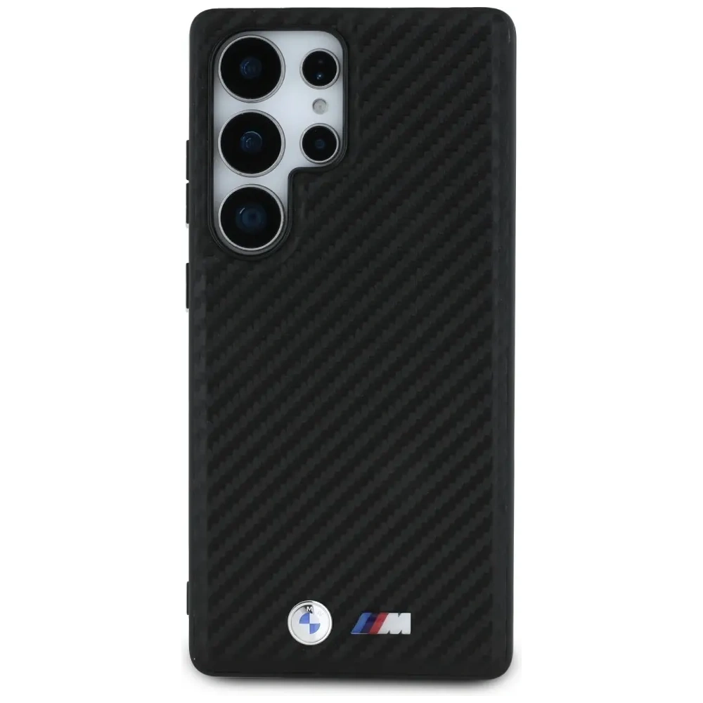 Etui BMW Leather Carbon MagSafe do Samsung Galaxy S25 Ultra czarny