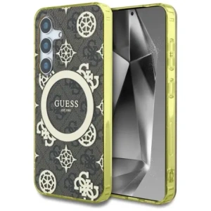 Kup Etui Guess 4G Background Gold Electroplated Peony Pattern MagSafe do Samsung Galaxy S25 brązowy - GUE4549 - {ean13} - Sklep Home Screen