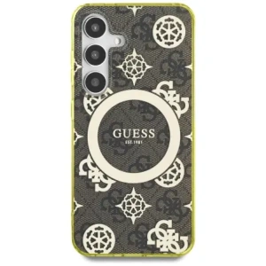 Buy Guess 4G Background Gold Electroplated Peony Pattern MagSafe Samsung Galaxy S25 brown - GUE4549 - {ean13} - Home Screen Store Europe