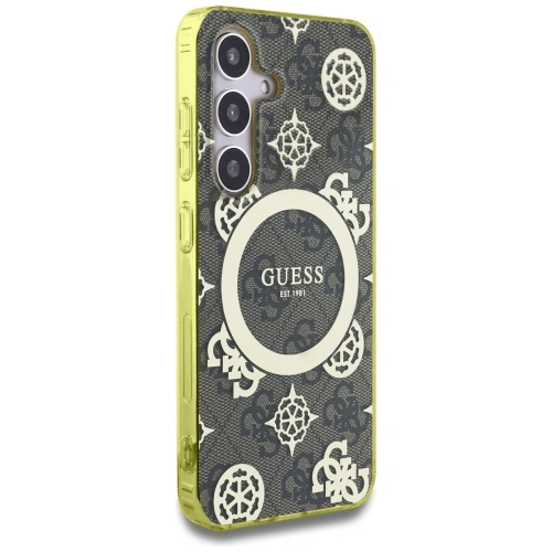 Kup Etui Guess 4G Background Gold Electroplated Peony Pattern MagSafe do Samsung Galaxy S25 brązowy - GUE4549 - {ean13} - Sklep Home Screen