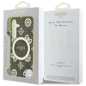 Buy Guess 4G Background Gold Electroplated Peony Pattern MagSafe Samsung Galaxy S25 brown - GUE4549 - {ean13} - Home Screen Store Europe
