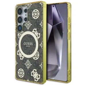 Buy Guess 4G Background Gold Electroplated Peony Pattern MagSafe Samsung Galaxy S25 Ultra brown - GUE4550 - {ean13} - Home Screen Store Europe