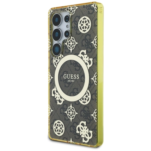 Kup Etui Guess 4G Background Gold Electroplated Peony Pattern MagSafe do Samsung Galaxy S25 Ultra brązowy - GUE4550 - {ean13} - Sklep Home Screen
