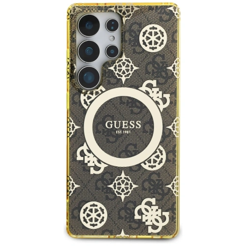 Kup Etui Guess 4G Background Gold Electroplated Peony Pattern MagSafe do Samsung Galaxy S25 Ultra brązowy - GUE4550 - {ean13} - Sklep Home Screen
