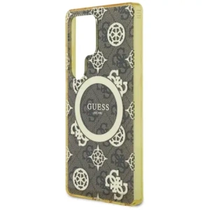Kup Guess 4G Fundal Auriu Electroplatat cu Model de Bujor MagSafe Samsung Galaxy S25 Ultra maro - GUE4550 - {ean13} - Sklep Home Screen