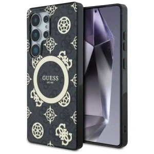 Buy Guess 4G Background Gold Electroplated Peony Pattern MagSafe Samsung Galaxy S25 Ultra black - GUE4551 - {ean13} - Home Screen Store Europe