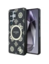 Guess 4G Background Gold Electroplated Peony Pattern MagSafe Samsung Galaxy S25 Ultra black