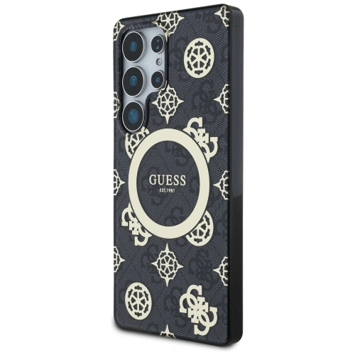 Buy Guess 4G Background Gold Electroplated Peony Pattern MagSafe Samsung Galaxy S25 Ultra black - GUE4551 - {ean13} - Home Screen Store Europe