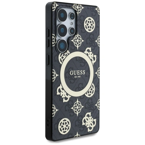 Kup Guess 4G Fundal Aur Electroplacat Model de Bujor MagSafe Samsung Galaxy S25 Ultra negru - GUE4551 - {ean13} - Sklep Home Screen
