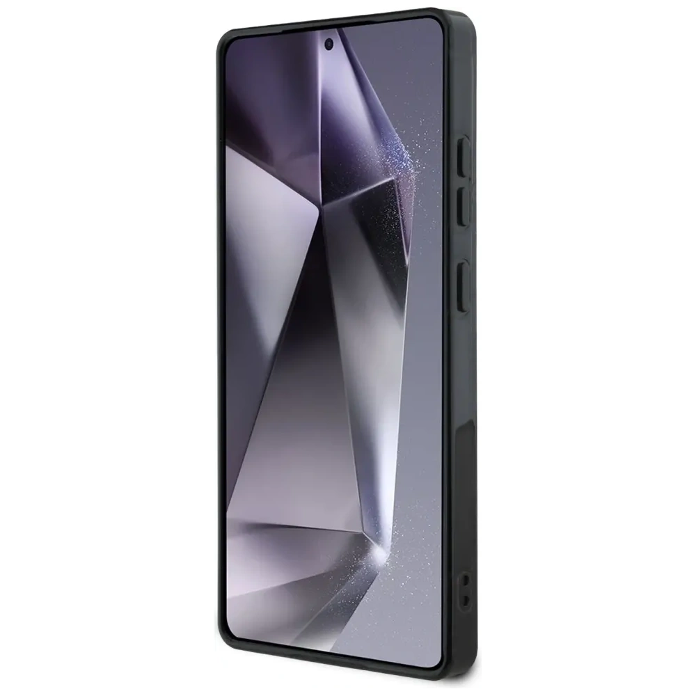 Etui Guess 4G Background Gold Electroplated Peony Pattern MagSafe do Samsung Galaxy S25 Ultra czarny