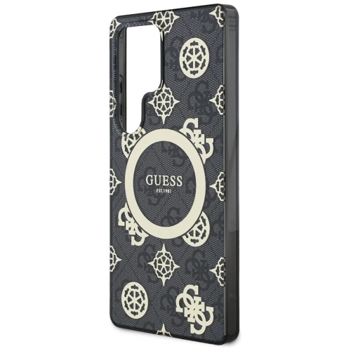 Buy Guess 4G Background Gold Electroplated Peony Pattern MagSafe Samsung Galaxy S25 Ultra black - GUE4551 - {ean13} - Home Screen Store Europe