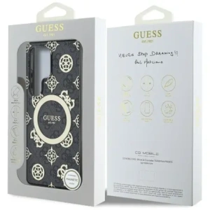 Kup Guess 4G Fundal Aur Electroplacat Model de Bujor MagSafe Samsung Galaxy S25 Ultra negru - GUE4551 - {ean13} - Sklep Home Screen
