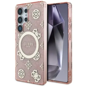 Buy Guess 4G Background Gold Electroplated Peony Pattern MagSafe Samsung Galaxy S25 Ultra pink - GUE4552 - {ean13} - Home Screen Store Europe