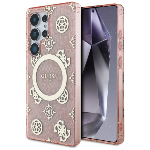 Buy Guess 4G Background Gold Electroplated Peony Pattern MagSafe Samsung Galaxy S25 Ultra pink - GUE4552 - {ean13} - Home Screen Store Europe
