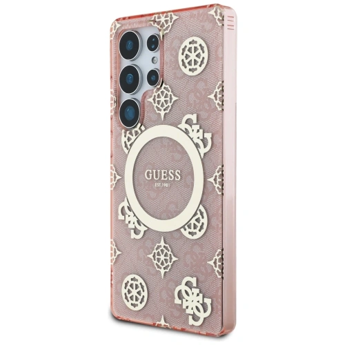 Buy Guess 4G Background Gold Electroplated Peony Pattern MagSafe Samsung Galaxy S25 Ultra pink - GUE4552 - {ean13} - Home Screen Store Europe