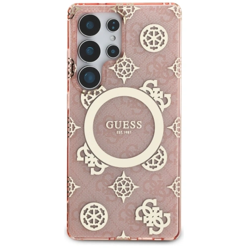 Buy Guess 4G Background Gold Electroplated Peony Pattern MagSafe Samsung Galaxy S25 Ultra pink - GUE4552 - {ean13} - Home Screen Store Europe