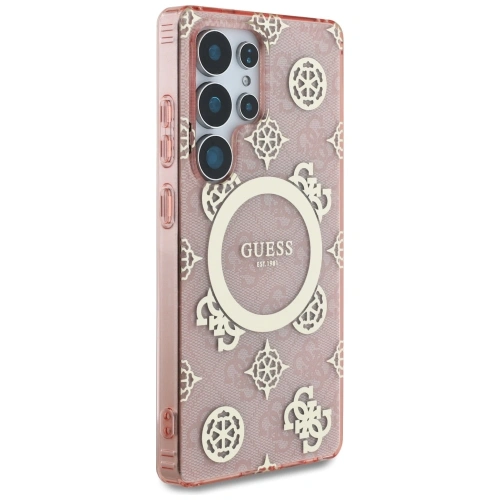 Buy Guess 4G Background Gold Electroplated Peony Pattern MagSafe Samsung Galaxy S25 Ultra pink - GUE4552 - {ean13} - Home Screen Store Europe