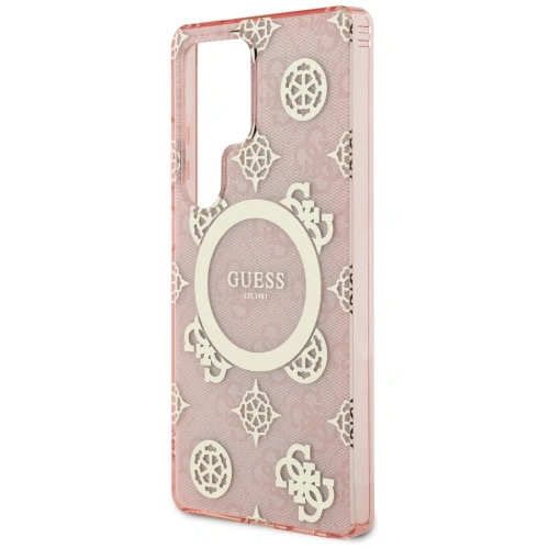Buy Guess 4G Background Gold Electroplated Peony Pattern MagSafe Samsung Galaxy S25 Ultra pink - GUE4552 - {ean13} - Home Screen Store Europe