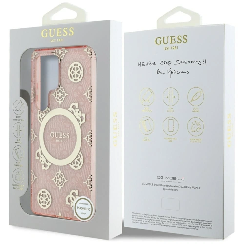 Buy Guess 4G Background Gold Electroplated Peony Pattern MagSafe Samsung Galaxy S25 Ultra pink - GUE4552 - {ean13} - Home Screen Store Europe
